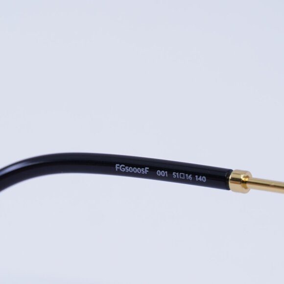 Fred FG50005F 001 Eyeglasses Black/Gold 51mm Square Frame - Picture 5 of 10